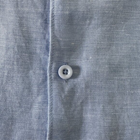 Men's Unisex Guayabera Havana/Cuban Style Linen Blend Shirt sz S - Vintage Surf - Picture 3 of 12